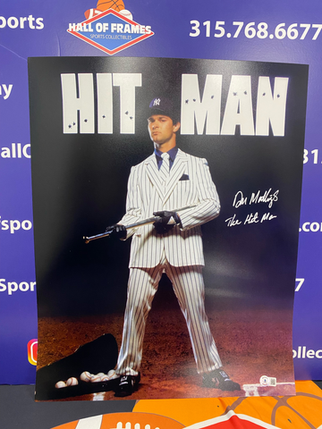 DON MATTINGLY SIGNED HIT MAN 16X20 INC THE HIT MAN - BECKETT