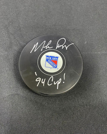 MIKE RICHTER SIGNED NY RANGERS PUCK INSC. 94 CUP - BECKETT