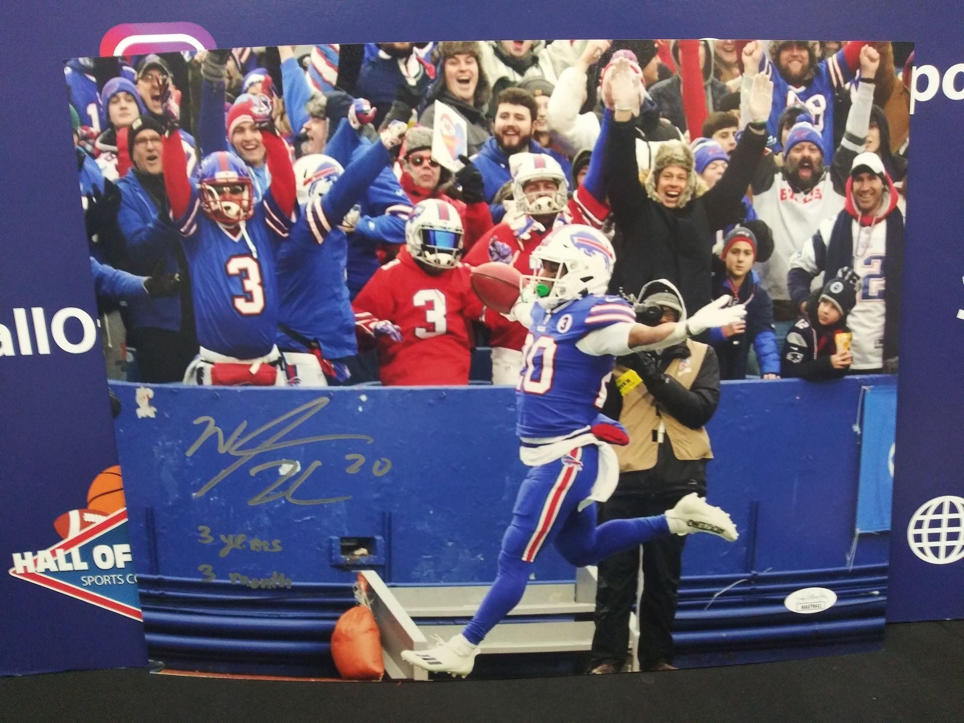 NYHEIM HINES SIGNED BILLS KICK RETURN 11X14 INSC. 3 MONTHS 3 YEARS - JSA