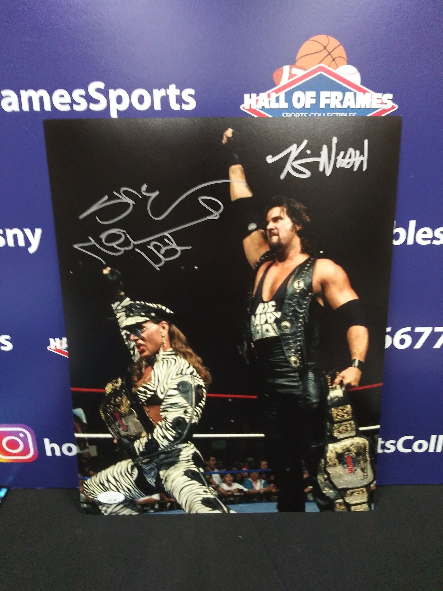 SHAWN MICHAELS HBK / KEVIN NASH BIG DADDY COOL SIGNED WWE 11X14 - JSA