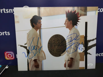 COBRA KAI SIGNED 11X14 JACOB BERTRAND / XOLO MARIDUENA SIGNED PHOTO HAWK & MIGUEL - JSA COA