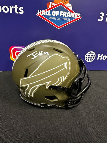 JAMES COOK SIGNED BILLS SALUTE THE SERVICE MINI HELMET - BECKETT