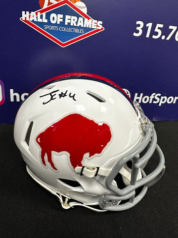 JAMES COOK SIGNED BILLS THROWBACK SPEED MINI HELMET - BECKETT