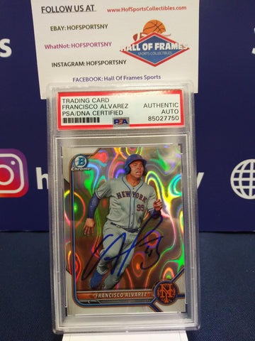 FRANCISCO ALVAREZ 2022 BOWMAN CHROME SHIMMER AUTO PSA #310/299