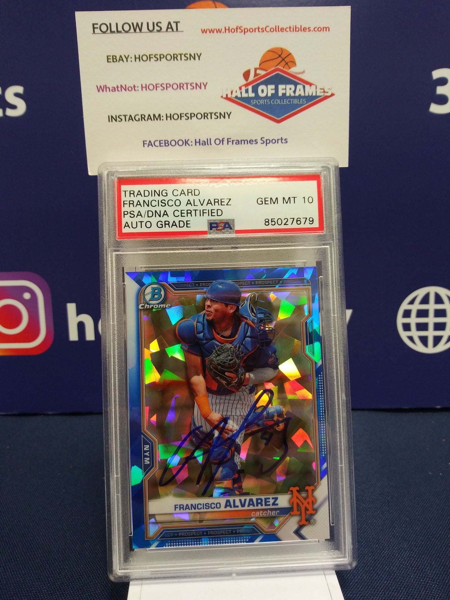 FRANCISCO ALVAREZ 2021 SIGNED BOWMAN SAPPHIRE PSA 10 AUTO (679)