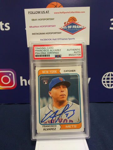 FRANCISCO ALVAREZ 2023 TOPPS HERITAGE ROOKIE AUTO CARD PSA  (736)