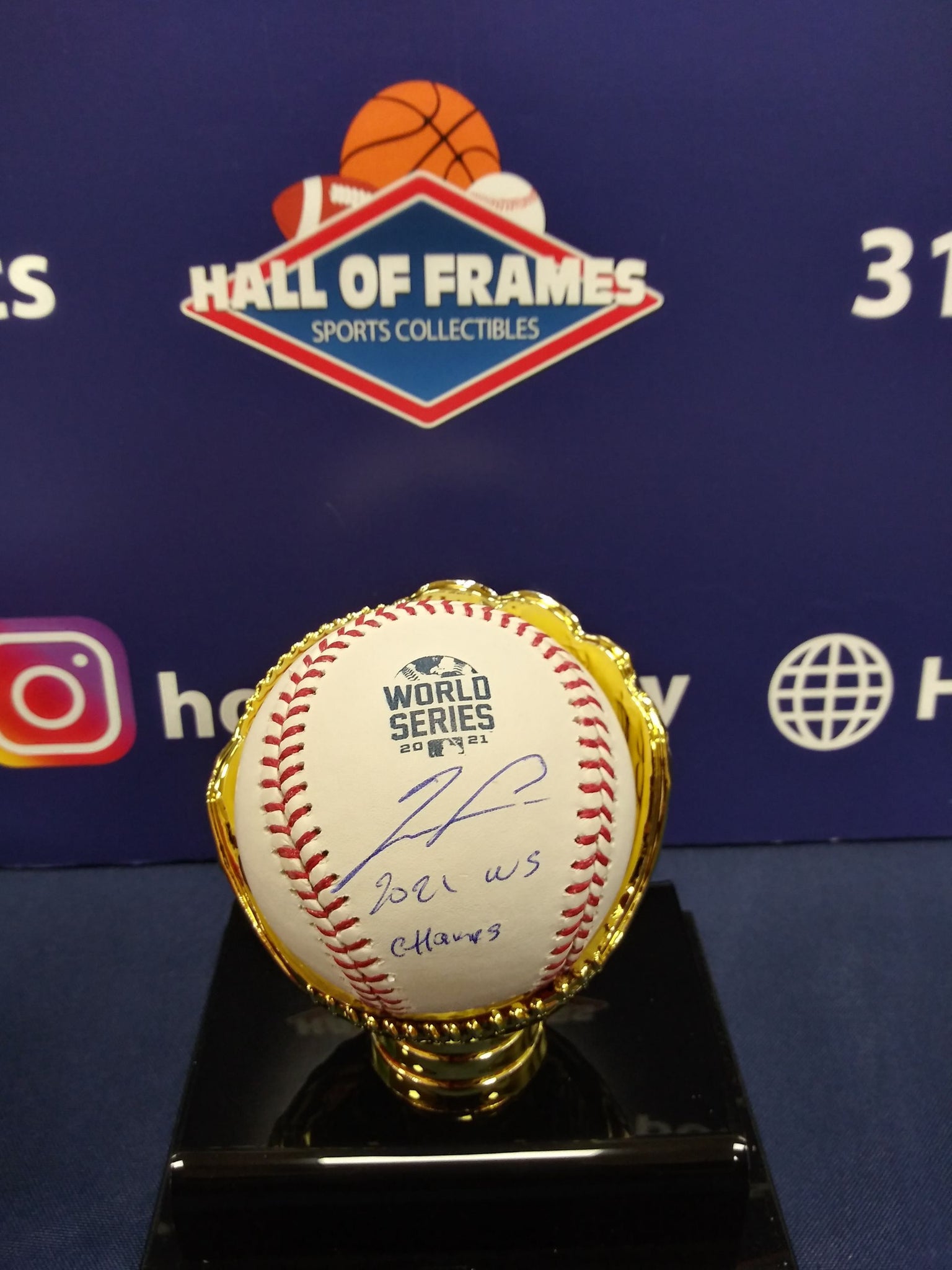 RONALD ACUNA SIGNED 2021 WS BASEBALL INC 2021 WS CHAMPS  - BECKETT