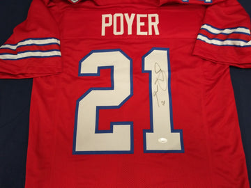 JORDAN POYER SIGNED BILLS CUSTOM RED JERSEY - JSA COA