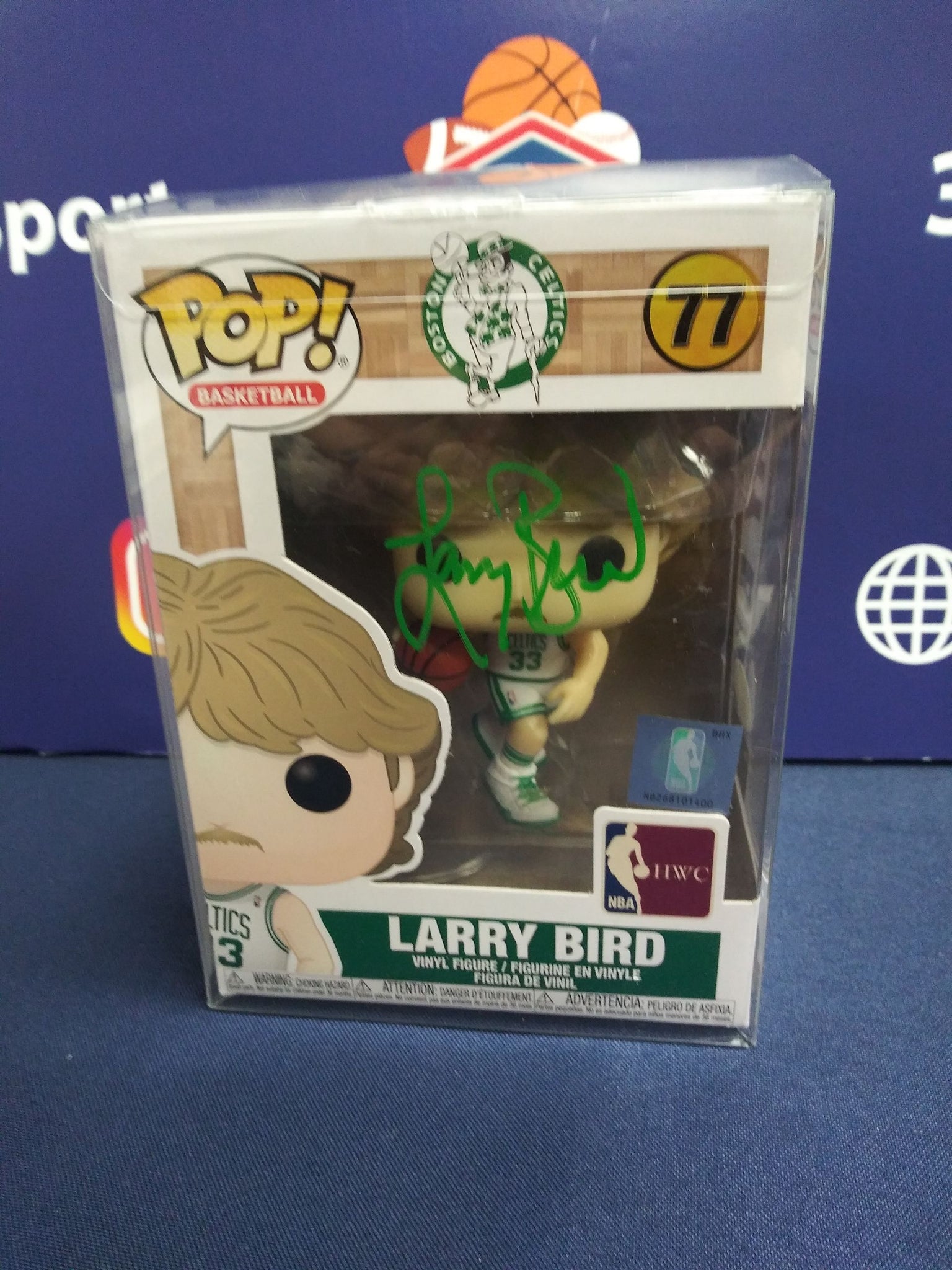 LARRY BIRD SIGNED CELTICS FUNKO POP #77 BECKETT COA