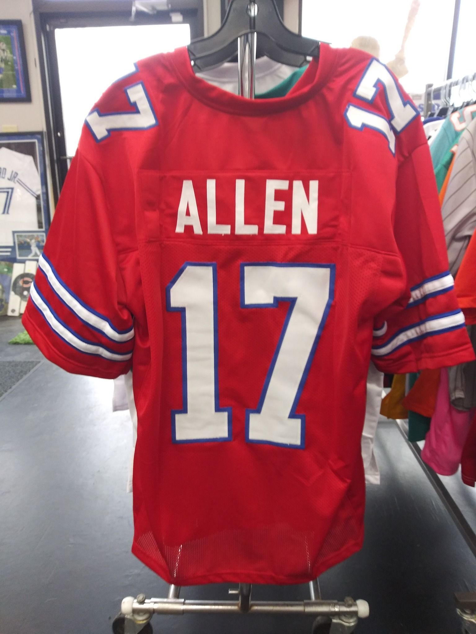 JOSH ALLEN BILLS SEWN STITCHED RED JERSEY SIZE MENS XL