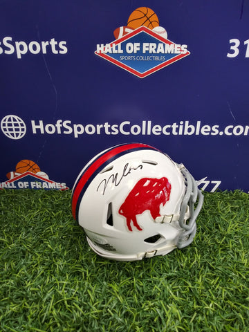 MICAH HYDE SIGNED BILLS THROWBACK SPEED MINI HELMET - JSA COA