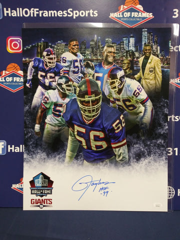 Lawrence Taylor New York Giants Signed 16x20 HOF 99 INSC JSA COA