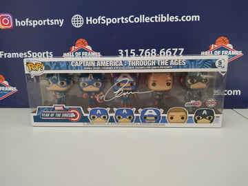 Chris Evans Autographed Captain America Funko Through The Years 5 Pack (SWAU)