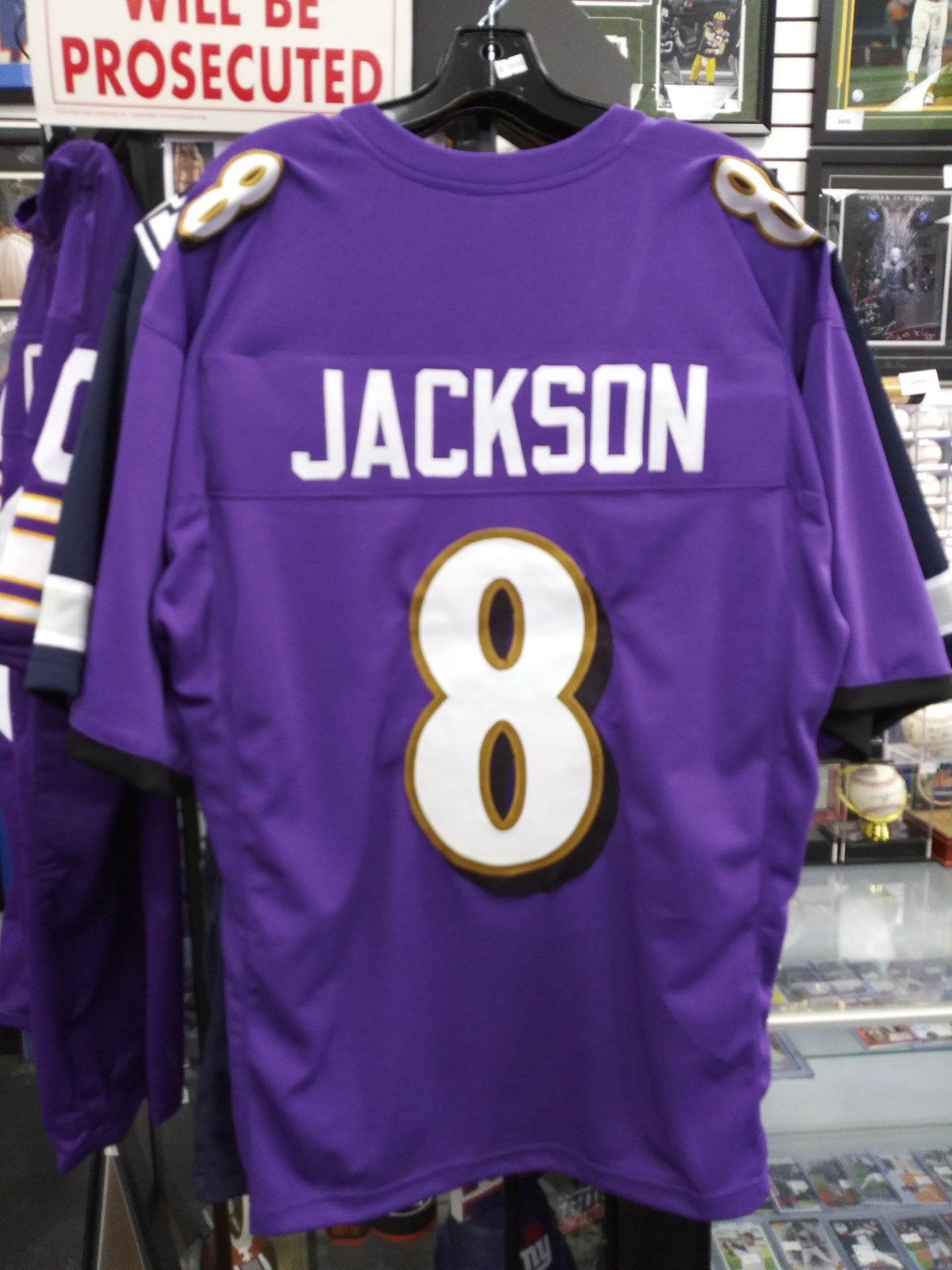 LAMAR JACKSON RAVENS  SEWN STITCHED PURPLE JERSEY SIZE MENS XL