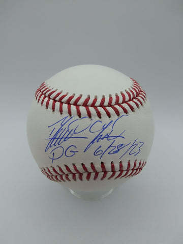 DOMINGO GERMAN SIGNED MLB BASEBALL INSCR. 