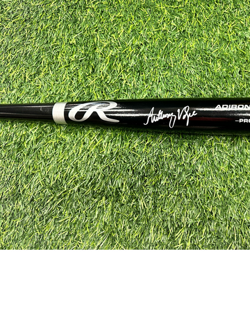 ANTHONY VOLPE SIGNED RAWLINGS BLACK BAT FANATICS COA